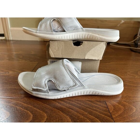 Clarks Women's Slide Sandal 11 M Bay Metallic Silver Camo Open Toe NEW - Picture 5 of 10